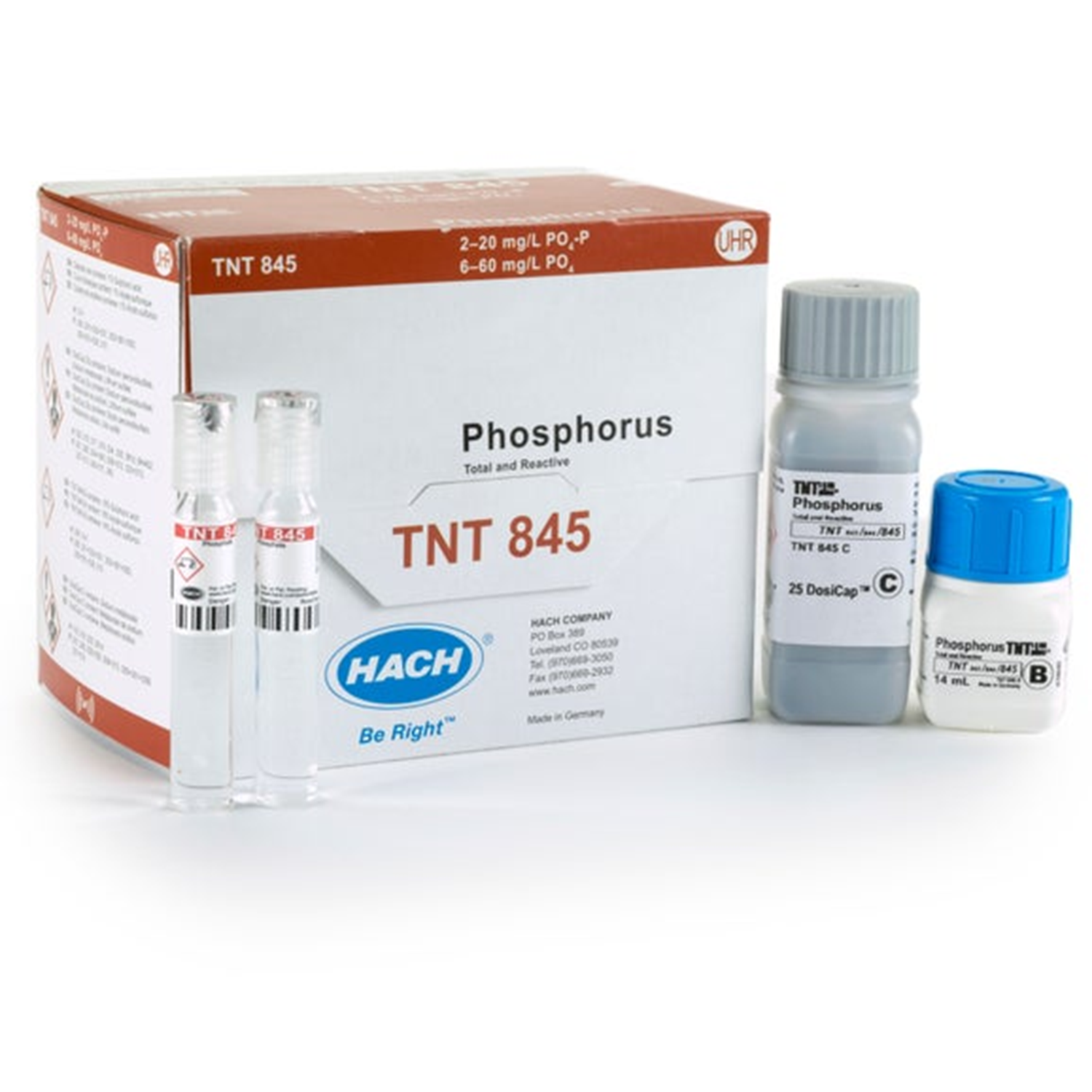 Prueba en cubeta TNTplus para fósforo (reactivo y total), UHR (6 - 60 mg/L PO₄), 25 pruebas