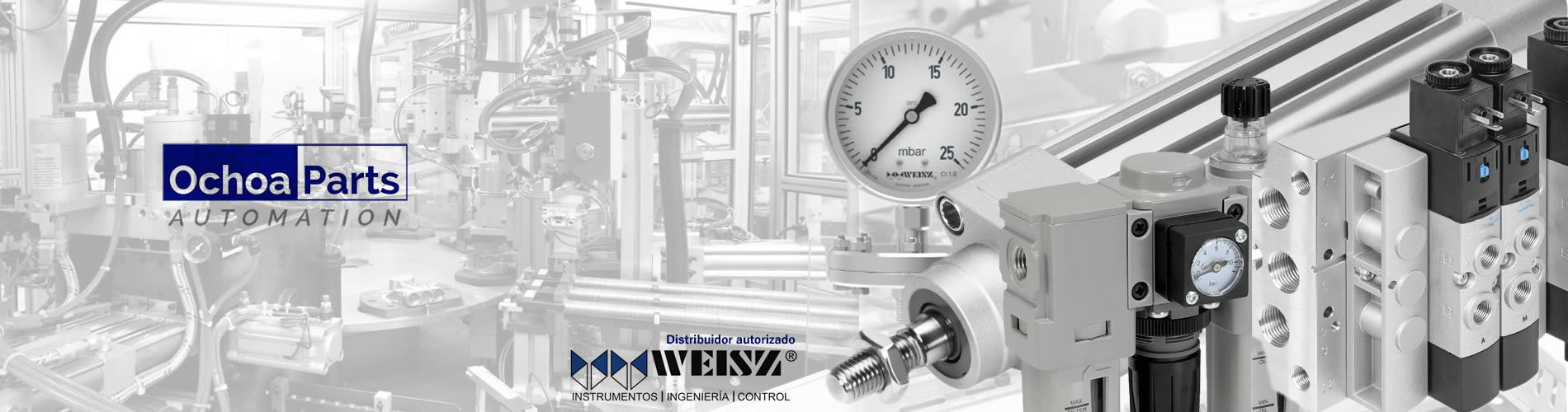 Instrumentacion neumatica, actuadores, pistones,manometros,  filtros de aire,  distribuidores marca Weisz